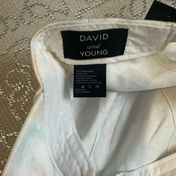 David and young tie dye pink blue yellow peach baseball cap NWT - Picture 5 of 7